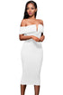 Sexy White Off-the-shoulder Midi Dress